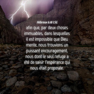 Picture 04 - Hébreux 6:18 LSG - afin que, par deux choses immuables, dans - Bible Verse Picture