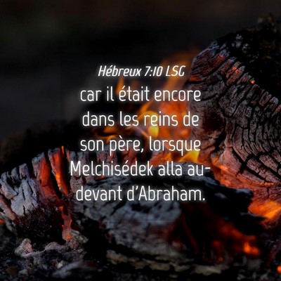 Picture 04 - Hébreux 7:10 LSG - car il était encore dans les reins de son père, - Bible Verse Picture