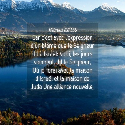 Picture 04 - Hébreux 8:8 LSG - Car c'est avec l'expression d'un blâme que le - Bible Verse Picture