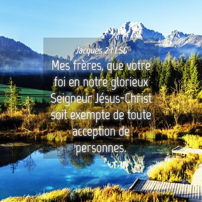 Picture 04 - Jacques 2:1 LSG - Mes frères, que votre foi en notre glorieux - Bible Verse Picture