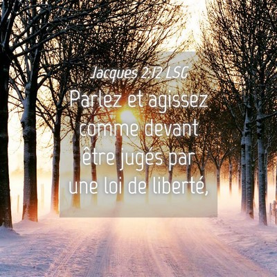 Picture 04 - Jacques 2:12 LSG - Parlez et agissez comme devant être jugés par - Bible Verse Picture