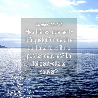 Picture 04 - Jacques 2:14 LSG - Mes frères, que sert-il à quelqu'un de dire - Bible Verse Picture