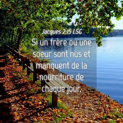 Picture 04 - Jacques 2:15 LSG - Si un frère ou une soeur sont nus et manquent de - Bible Verse Picture