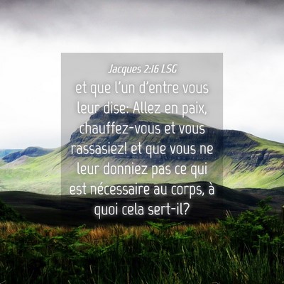 Picture 04 - Jacques 2:16 LSG - et que l'un d'entre vous leur dise: Allez en - Bible Verse Picture