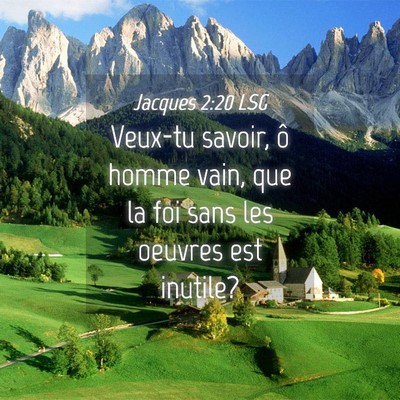 Picture 04 - Jacques 2:20 LSG - Veux-tu savoir, ô homme vain, que la foi sans - Bible Verse Picture