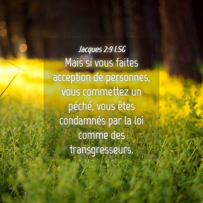 Picture 04 - Jacques 2:9 LSG - Mais si vous faites acception de personnes, vous - Bible Verse Picture