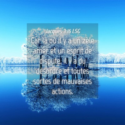 Picture 04 - Jacques 3:16 LSG - Car là où il y a un zèle amer et un esprit de - Bible Verse Picture