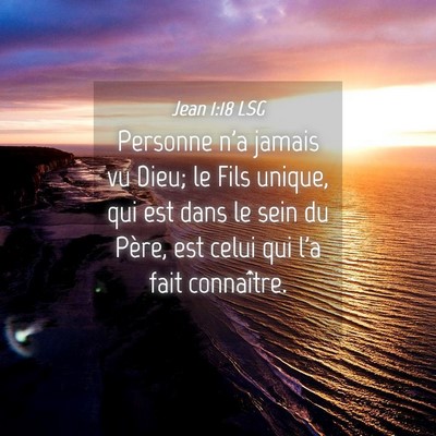Picture 04 - Jean 1:18 LSG - Personne n'a jamais vu Dieu; le Fils unique, qui - Bible Verse Picture