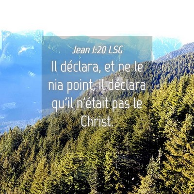 Picture 04 - Jean 1:20 LSG - Il déclara, et ne le nia point, il déclara - Bible Verse Picture