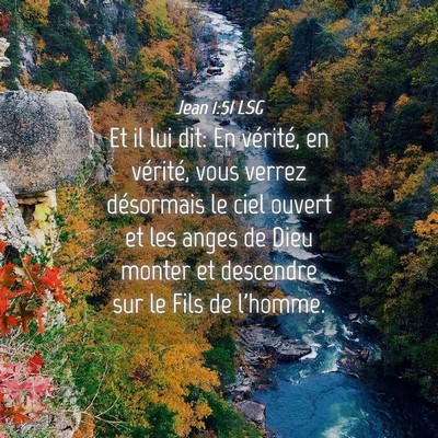 Picture 04 - Jean 1:51 LSG - Et il lui dit: En vérité, en vérité, vous - Bible Verse Picture