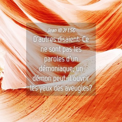 Picture 04 - Jean 10:21 LSG - D'autres disaient: Ce ne sont pas les paroles - Bible Verse Picture