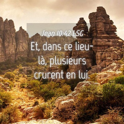 Picture 04 - Jean 10:42 LSG - Et, dans ce lieu-là, plusieurs crurent en - Bible Verse Picture