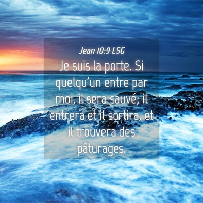 Picture 04 - Jean 10:9 LSG - Je suis la porte. Si quelqu'un entre par moi, il - Bible Verse Picture