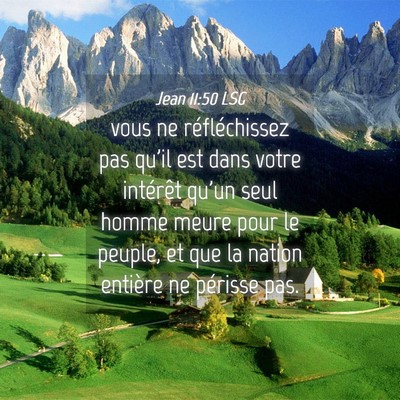 Picture 04 - Jean 11:50 LSG - vous ne réfléchissez pas qu'il est dans votre - Bible Verse Picture