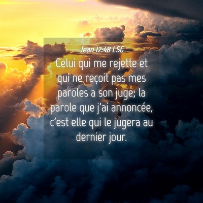Picture 04 - Jean 12:48 LSG - Celui qui me rejette et qui ne reçoit pas mes - Bible Verse Picture