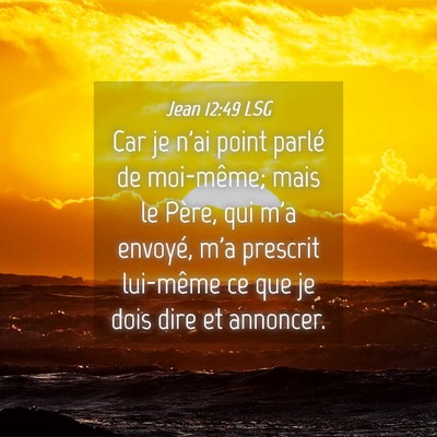 Picture 04 - Jean 12:49 LSG - Car je n'ai point parlé de moi-même; mais le - Bible Verse Picture
