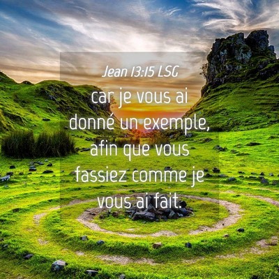 Picture 04 - Jean 13:15 LSG - car je vous ai donné un exemple, afin que vous - Bible Verse Picture