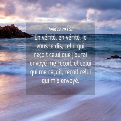 Picture 04 - Jean 13:20 LSG - En vérité, en vérité, je vous le dis, celui - Bible Verse Picture