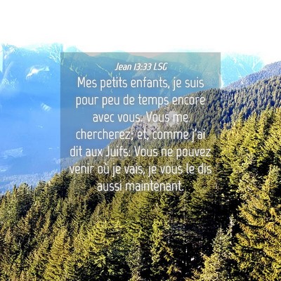 Picture 04 - Jean 13:33 LSG - Mes petits enfants, je suis pour peu de temps - Bible Verse Picture