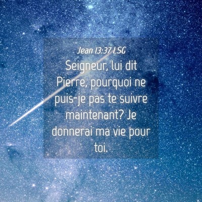 Picture 04 - Jean 13:37 LSG - Seigneur, lui dit Pierre, pourquoi ne puis-je pas - Bible Verse Picture