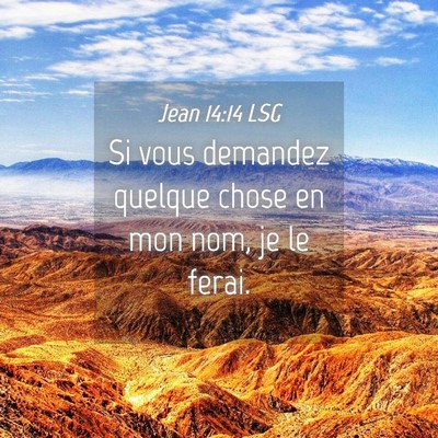 Picture 04 - Jean 14:14 LSG - Si vous demandez quelque chose en mon nom, je le - Bible Verse Picture