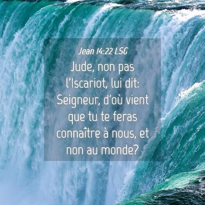 Picture 04 - Jean 14:22 LSG - Jude, non pas l'Iscariot, lui dit: Seigneur, - Bible Verse Picture