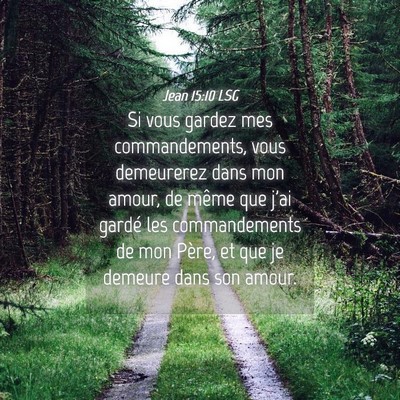 Picture 04 - Jean 15:10 LSG - Si vous gardez mes commandements, vous demeurerez - Bible Verse Picture