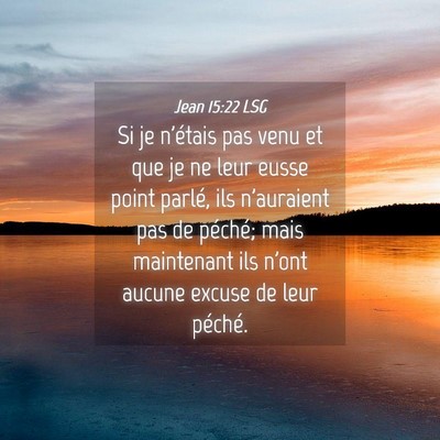 Picture 04 - Jean 15:22 LSG - Si je n'étais pas venu et que je ne leur eusse - Bible Verse Picture