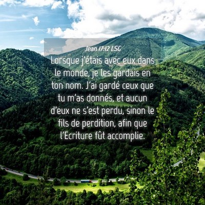 Picture 04 - Jean 17:12 LSG - Lorsque j'étais avec eux dans le monde, je les - Bible Verse Picture