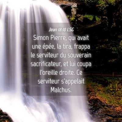 Picture 04 - Jean 18:10 LSG - Simon Pierre, qui avait une épée, la tira, - Bible Verse Picture