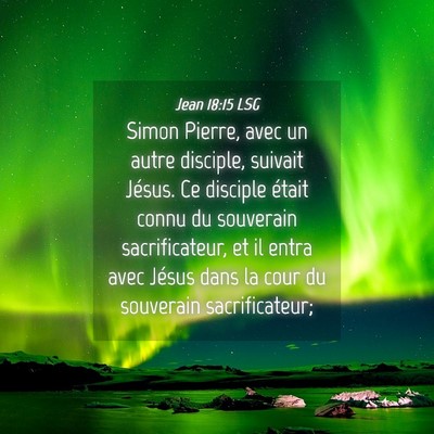 Picture 04 - Jean 18:15 LSG - Simon Pierre, avec un autre disciple, suivait - Bible Verse Picture