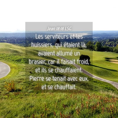 Picture 04 - Jean 18:18 LSG - Les serviteurs et les huissiers, qui étaient - Bible Verse Picture