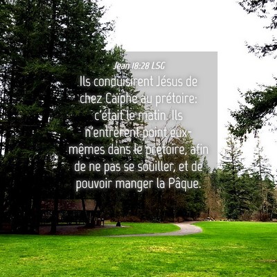 Picture 04 - Jean 18:28 LSG - Ils conduisirent Jésus de chez Caïphe au - Bible Verse Picture
