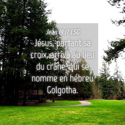 Picture 04 - Jean 19:17 LSG - Jésus, portant sa croix, arriva au lieu du - Bible Verse Picture
