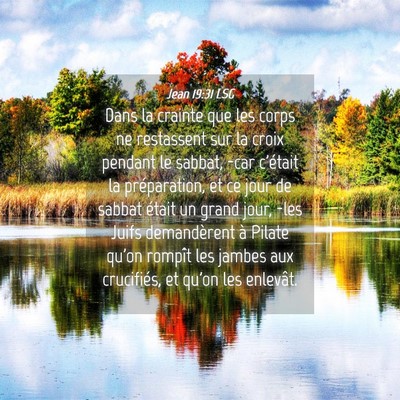 Picture 04 - Jean 19:31 LSG - Dans la crainte que les corps ne restassent sur - Bible Verse Picture