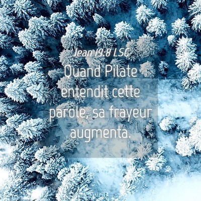 Picture 04 - Jean 19:8 LSG - Quand Pilate entendit cette parole, sa frayeur - Bible Verse Picture