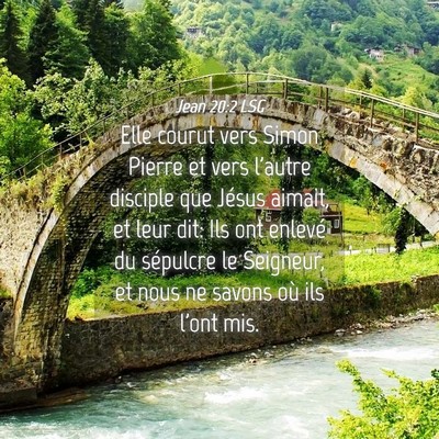 Picture 04 - Jean 20:2 LSG - Elle courut vers Simon Pierre et vers l'autre - Bible Verse Picture