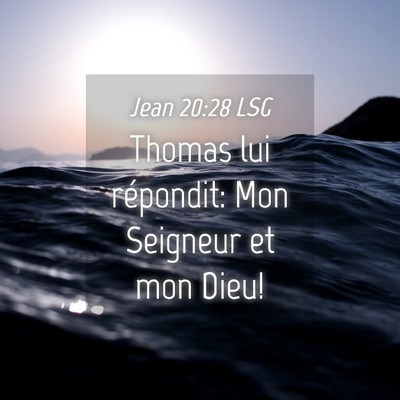 Picture 04 - Jean 20:28 LSG - Thomas lui répondit: Mon Seigneur et mon - Bible Verse Picture