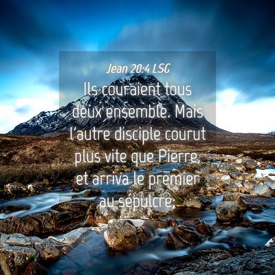Picture 04 - Jean 20:4 LSG - Ils couraient tous deux ensemble. Mais l'autre - Bible Verse Picture