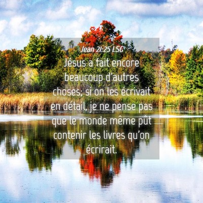 Picture 04 - Jean 21:25 LSG - Jésus a fait encore beaucoup d'autres choses; si - Bible Verse Picture