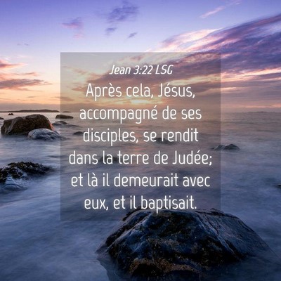 Picture 04 - Jean 3:22 LSG - Après cela, Jésus, accompagné de ses - Bible Verse Picture