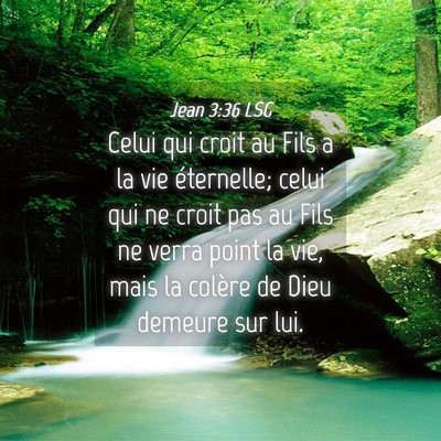 Picture 04 - Jean 3:36 LSG - Celui qui croit au Fils a la vie éternelle; - Bible Verse Picture