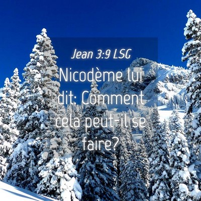 Picture 04 - Jean 3:9 LSG - Nicodème lui dit: Comment cela peut-il se - Bible Verse Picture