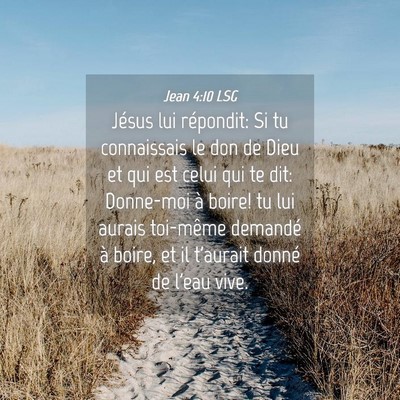 Picture 04 - Jean 4:10 LSG - Jésus lui répondit: Si tu connaissais le don de - Bible Verse Picture