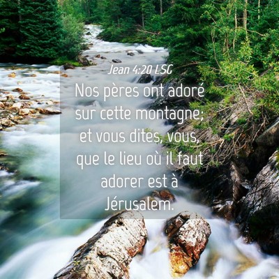Picture 04 - Jean 4:20 LSG - Nos pères ont adoré sur cette montagne; et vous - Bible Verse Picture