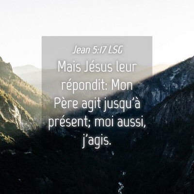 Picture 04 - Jean 5:17 LSG - Mais Jésus leur répondit: Mon Père agit - Bible Verse Picture