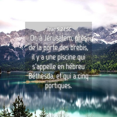 Picture 04 - Jean 5:2 LSG - Or, à Jérusalem, près de la porte des brebis, - Bible Verse Picture