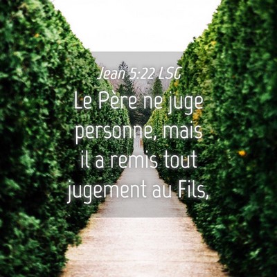 Picture 04 - Jean 5:22 LSG - Le Père ne juge personne, mais il a remis tout - Bible Verse Picture