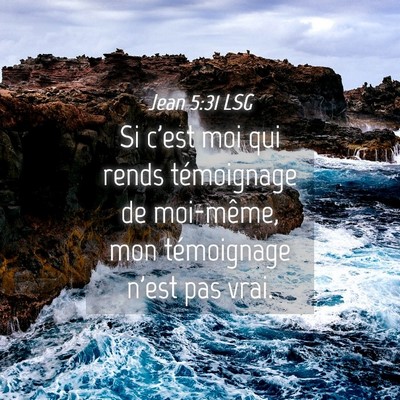 Picture 04 - Jean 5:31 LSG - Si c'est moi qui rends témoignage de moi-même, - Bible Verse Picture