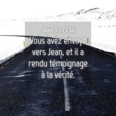 Picture 04 - Jean 5:33 LSG - Vous avez envoyé vers Jean, et il a rendu - Bible Verse Picture